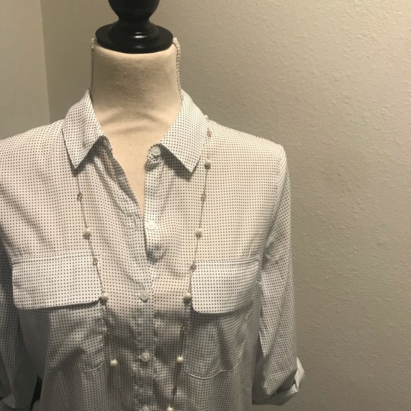 Professional Button Down Pin Dot Dress Shirt - Picture 3 of 4